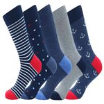 QLSCKVST Men's Dress Socks Striped Cool Colorful Design Funny Cotton Casual Business Crew Socks Multi Pack（Color 5）