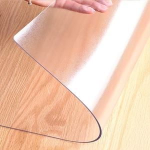 Clear Office Chair Mat Custom Size PVC Frosted Hard-Floor Chair Mats 1/1.5/2/3mm Thick Non-Slip Waterproof & Anti-Scratch Multi Surface Chairs Mats for Dining Room, Office,Wooden Furniture
