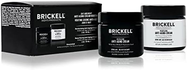 Brickell Men's Day and Night Anti Aging Cream Routine- Natural and Organic- Scented (Unscented)