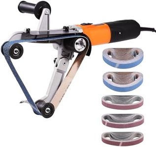 VEVOR Pipe Tube Polisher Sander, 1000W Pipe Belt Sander with 6 Variable Speeds 1100-3200rpm, Professional Belt Sander Grinding Machine with 100PCS Sanding Belts for Burnishing Finishing Rust Removal