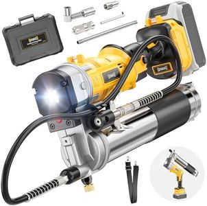 DIYtoolifz Cordless Grease Gun Compatible with DeWalt 20V Battery, 12000PSI High-Pressure with 2-in-1 Rotating Handle, 39.4" Hose & 4 Couplers for Bulk & Cartridge Grease (Tool Only)