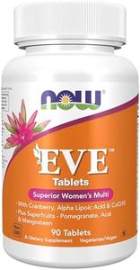 NOW Foods Supplements, Eve™ Women's Multivitamin with Cranberry, Alpha Lipoic Acid and CoQ10, plus Superfruits - Pomegranate, Acai & Mangosteen, 90 Tablets