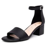 Sugar Womens Noelle Low Kitten Heel Ankle Strap Black 8.5 Medium (B,M)