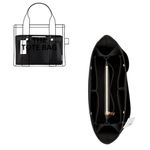 ZTUJO Purse Organizer Insert For Handbags, Silky Bag Organizer With 2 Zippers For Speedy Neverful Tote and More (Black, X-Small)