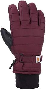 Carhartt womens Quilts Insulated With Waterproof Wicking Insert Cold Weather Gloves, Crabapple, Medium US