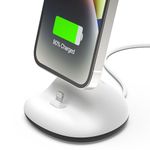 Sinjimoru Phone Docking Station for iPhone. Convenient and Sturdy Silicone iPhone Charging Dock with Cable for iPhone in Modern Design for Office and Home. Sync Stand Flat for iPhone Packet, White.