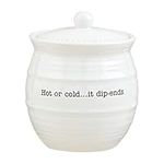 Mud Pie Warming and Cooling Dip Holder, 5" x 5" Dia, White