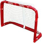 Mylec Mini Steel Hockey Goal, Cross Ice Regulation Goal (3 x 2 Feet), Lightweight & Portable, Sleeve Netting System, (Red, 14.5 Pounds)