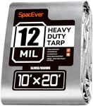 10x20 FT Tarp Waterproof, 12 Mil Tarps Heavy Duty Waterproof Multipurpose Protective Cover UV Resistant Rip Tear Resistant with Grommets Reversible for Home Boats Cars Camping Tarp