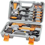 Cartman Orange 126Piece Tool Set General Household Hand Tool Kit with Plastic Toolbox Storage Case