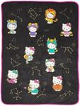 Hello Kitty Zodiac Stars Plush Throw Blanket - Measures 46 x 60 Inches - Super Soft Lightweight Fleece Bedding