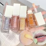 Mrettick 4 colors Lip Gloss Sets,Natural Moisturizing Lip Care- Long Lasting Clear Lip Gloss - Glossy Glass- Non Sticky Nourishing Lip，Lovely exterior Beauty Gifts Sets for Women (#1)