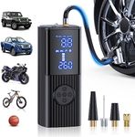 Tire Inflator Portable Air Compressor - 180PSI & 20000mAh Portable Air Pump, Accurate Pressure LCD Display, 3X Fast Inflation for Cars, Bikes & Motorcycle Tires, Balls.