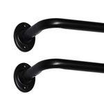 Wrap Curtain Rods for Windows 28 to 48 inch Curtain Rod Wrap Around Curtain Rod Room Darkening Black, 2 Pack, Black, 5/8 Inch Diameter