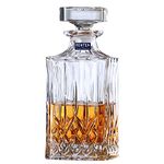 BENTEX LUXURY GLASSWARES Glass Whiskey Decanter, 700 ml - Decanter for Whiskey, Wine, Alcohol, Rum, Scotch, Liquor, Transparent, Set of 1, Square Large Decanter for Gift