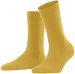 FALKE Women's Sensitive London Socks, Wide Top, Skin-Friendly, Great for Diabetics, Breathable, Sustainable Cotton, Yellow (Nugget 1222) - Sustainable, 5-7.5, 1 Pair