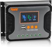 PowMr PWM 80A Solar Charge Controller 12V/24V/36V/48V Auto Solar Panel Battery Intelligent Regulator with Dual USB Port and Adjustable LCD Display for AGM, Gel, Flooded and Lithium Battery