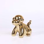 Ardax Gold Home Décor Balloon Figurine Accent, Small Ceramic Animal Statue Handmade Sculpture Ornament Monkey