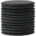 WEWINK PLUS 12 Pieces Slate Coasters Bulk, 4 Inch Round Laser Engraving Blanks, Black Drink Coasters Stone Coasters Rock Rustic Coasters with Anti-Scratch Backing for Home Decor, Bar, Gifts, Kitchen