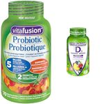 Vitafusion Probiotic Adult Gummies, 2 Probiotic Strains & D3 Adult Vitamin Gummies, 1000 IU Vitamin D3 Daily Dose, Supports Bones & Teeth*,150 Count, 5 Month Supply, Packaging May Vary