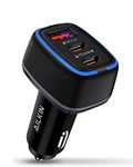 78W 3-Port USB C Car Charger, 2Pack Super Fast Cigarette Lighter Adapter, Dual PD 30 watts & Quick Charge 3.0 USB-A Auto Cargador for Samsung Galaxy, Apple iPhone, Google Pixel, USBC Type Adaptor Plug