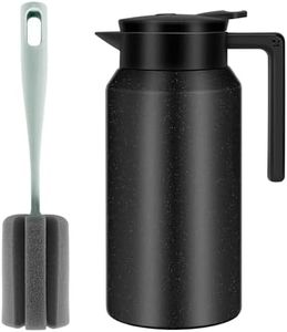 ShineMe Thermal Coffee Carafe, 40oz(1.2L) Stainless Steel Coffee Carafe for Keeping Hot Liquids, Travel Size Insulated Thermal Carafes for Coffee, Tea, Water, Beverage Dispenser(Black), WBLACK40OZ