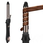 Rotating Curling Iron, 25mm/1 inch Automatic Hair Curler for Big Curler, Nano Titanium Coating Curling Tongs, LCD Display, Auto-Shut Off & Dual Voltage, Negative Ion, 120-210℃