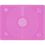 Grizzly 50 * 40 cm Silicone Baking Mat Reusable Non-Stick Kneading Dough Mat Bakery Measuring Mat Easy to Clean Silicone Mat, Nonstick Silicone Mat, Multicolour + 1 Single Scrapper Free