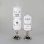 Personalised Wedding Absence Memorial Memory Candle - with Individual names - choice of entwined rings or hearts by Just Candles