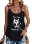 Eniloyal Cotton Tank Tops for Women Graphic Tank Tops Sleeveless Womens Tops Scoop Neck Tops Women Trendy 2024 Sexy Going Out Tops Flowy Camisoles for Women Loose Fit Tank Top Cute Ladies Tops