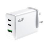 65W USB C Plug Fast Charger, 3 Port Fast Charger Plug PD Power Adapter, USB C Charger Multiport Mains QC USB A Wall Charger, Type C Plug UK For iPhone 15 14 13 12 11 Pro Max XS SE, Samsung S23, iPad