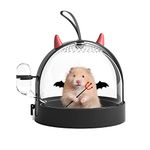NeoStyle Hamster Carrier, Convenient Hamster Travel Cage with 60ml Water Bottle,Travel Outdoor Carry Cage Suitable for Dwarf Hamster, Guinea Pig Small Animal Habitat (Demon black, Little Devil Series)