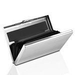 Dlife RFID Blocking Wallet | Slim Secure Metal Contactless Card Protector for Men Women, RFID Card Holder for 6 Credit Cards - Stainless Steel/Brushed Silver Finish