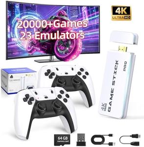 Thomo 2026 Retro Gaming Console | Retro Game Stick Built-in 20,000+ Classic Video Games | 4K HDMI Plug & Play Game Console with Dual 2.4G Wireless Controllers (White,64GB)