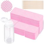 1080Pcs Lint Free Nail Wipes, Acetone Nail Polish Remover Pads with Pump Dispenser Bottle, Soft Absorbable Eyelash Extension Glue Cleaning Wipes