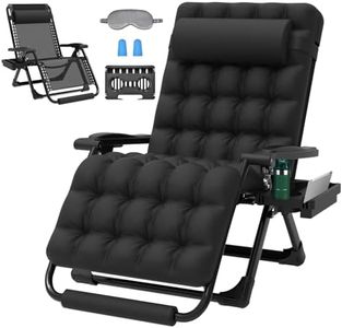 ZENPETIO Oversized Zero Gravity Chair, 33In XXL Zero Gravity Recliner Lounge Chair, Anti Gravity Chair for Indoor and Outdoor, Reclining Camping Chair for Lawn and Patio w/Cushion and Footrest, 500LBS