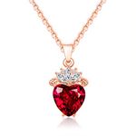 Botrinal Evie Red Heart Necklace Descendants Costume Queen of Hearts Princess Halloween Jewelry for Girls Valentine's Gift, Adjustment, Metal, Rhinestone