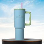 SOLARA Echo Insulated Tumbler with Straw and Lid,1200 ml, Stainless Steel Tumbler for Hot & Cold, Leak-Proof Coffee Mug for Travel, Office, Gym & Sipper Water Bottle for Adults – Blue Hawaii