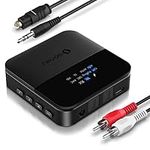 SONRU Bluetooth 5.0 Transmitter Receiver, Bluetooth Audio Adapter Digital Optical TOSLINK RCA 3.5mm Audio Cable for TV/Home Stereo System Low Latency,HD