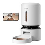 PETLIBRO Automatic Cat Feeder, Timed Cat Feeder with 180-Day Battery Life, Automatic Pet Feeder for Cat & Dog, Cat Food Dispenser Program 10 Meals Control,White 5L Camera