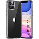 TheGiftKart Ultra-Hybrid Back Cover Case for iPhone 11 | Shockproof Design | Camera Protection Bump | Hard Back Bumper Case Cover for iPhone 11 (PC & TPU, Crystal Clear Back, Transparent Sides)