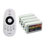 LIGHTEU®, Milight Miboxer Remote Control Kit: pack of 4x dual white color temperature(warm white to cold white) Controller with 1 x RF Wireless 4-Zone remote 4x fut035 + fut007