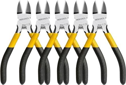 BOOSDEN 5" Wire Cutters, 5 Pack, Precision Cutting Pliers, Ultra Sharp Wire Snips Wire Clippers, Spring Loaded Flush Cutter, Diagonal Cutting Pliers for Jewelry Making Crafting, Wire Cutters Set