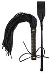 RIDIN Horse Black Crop Whip Set 18 inch - English Horse Riding Crop - Equestrian Horse Riding Whip Crop Set