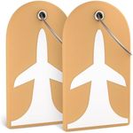 Shacke Luggage Tag 2pcs Premium ID Card for Travel Luggage & Suitcase (Warm Caramel)