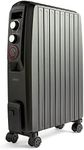 VonHaus Closed Fin Oil Filled Radiator – 2000W – Fast Heating Chimney Circulation – Portable Electric Heater – 3 Power Settings, Adjustable Temperature, Safety Cut off & 24 Hour Timer – Black