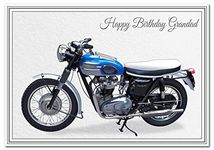 Stunning Birthday Cards Men - Unusual Unique Motorbike - Dad Son Boyfriend etc (Grandad Birthday Card - Triumph Trophy Bike)