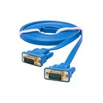 DTECH Ultra Slim Flat Computer Monitor VGA Cable in Blue(15 feet)