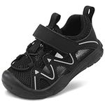 JOINFREE Boys Walking Shoes Toddlers Lightweight Sneakers Non-Slip Sports Shoes for Girls Boys Black 7 Toddler