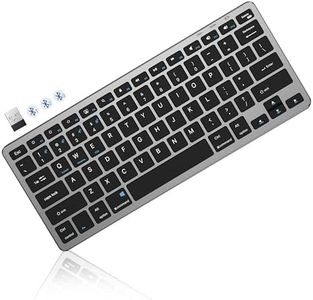 XIWMIX Multi-Device Bluetooth & 2.4G Wireless Keyboard,Switch up to 4 Devices,Dual-Mode Portable Universal Rechargeable Keyboard for iPad/Tablets/iPhone/Laptop/PC and More iOS Android Windows